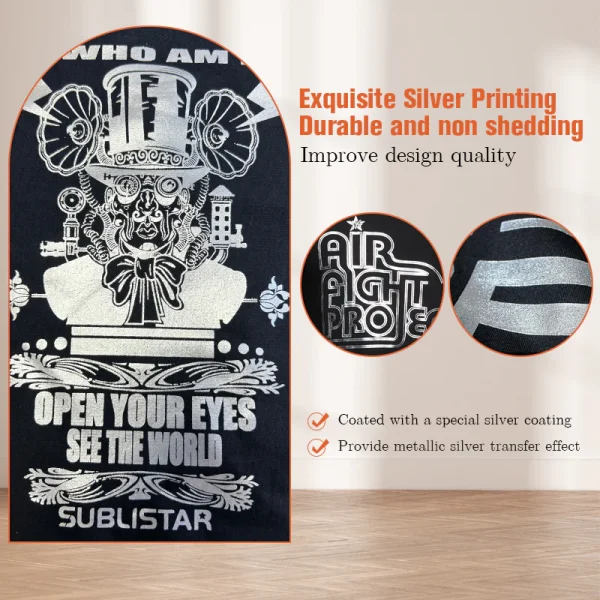 Premium Metallic Silver Foil DTF Film 2